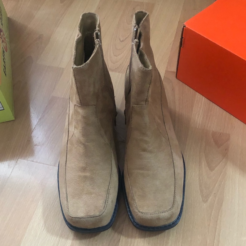 Faux suede booties